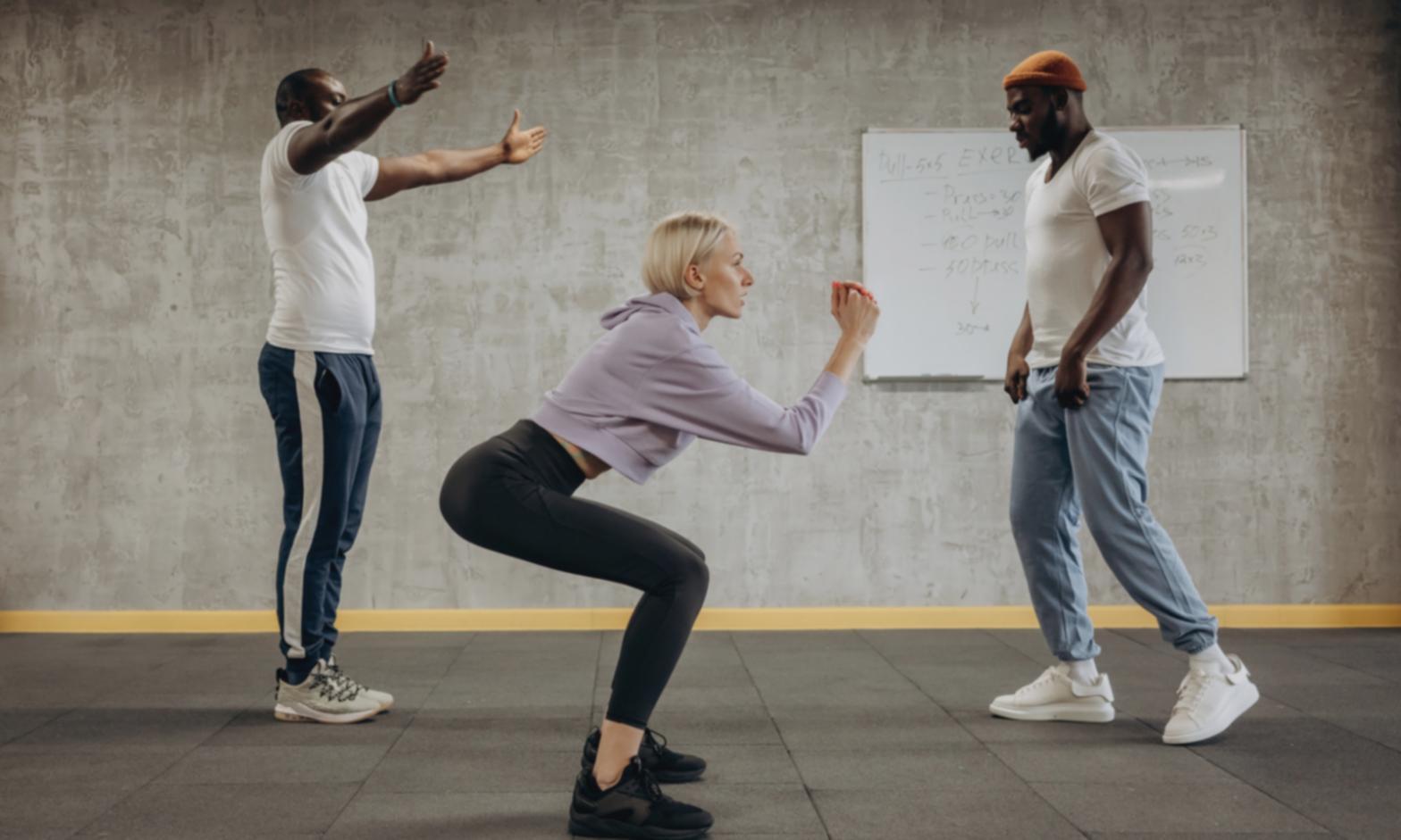Acrobatics training session showing students practicing aerial movements in our Odesa facility